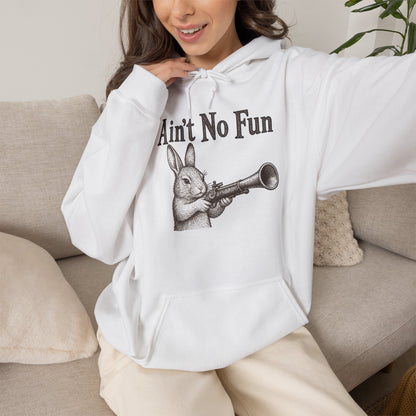 Ain't No Fun Rabbit Hoodie – Funny Vintage Animal Graphic Hoodie