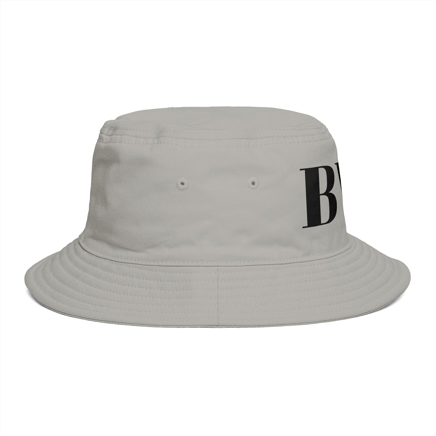 BVT Monogram Bucket Hat — Brown Casual Streetwear Sun Hat