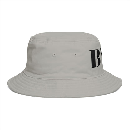 BVT Monogram Bucket Hat — Brown Casual Streetwear Sun Hat