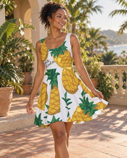 Skater Dress Tropical Pineapple Print